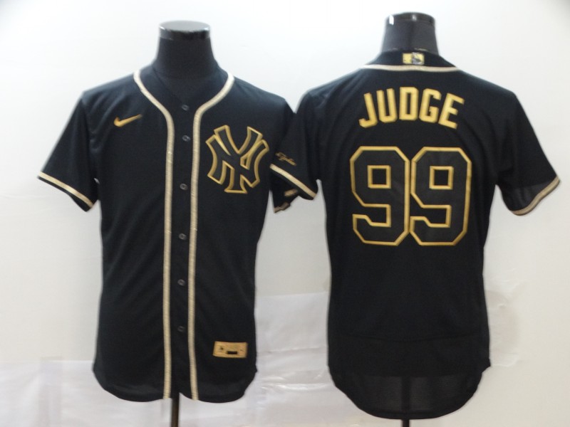 Men's New York Yankees #99 Aaron Judge Black Golden Flex Base Stitched MLB Jersey Men's New York Yankees #99 Aaron Judge Black Golden Flex Base Stitched MLB Jersey